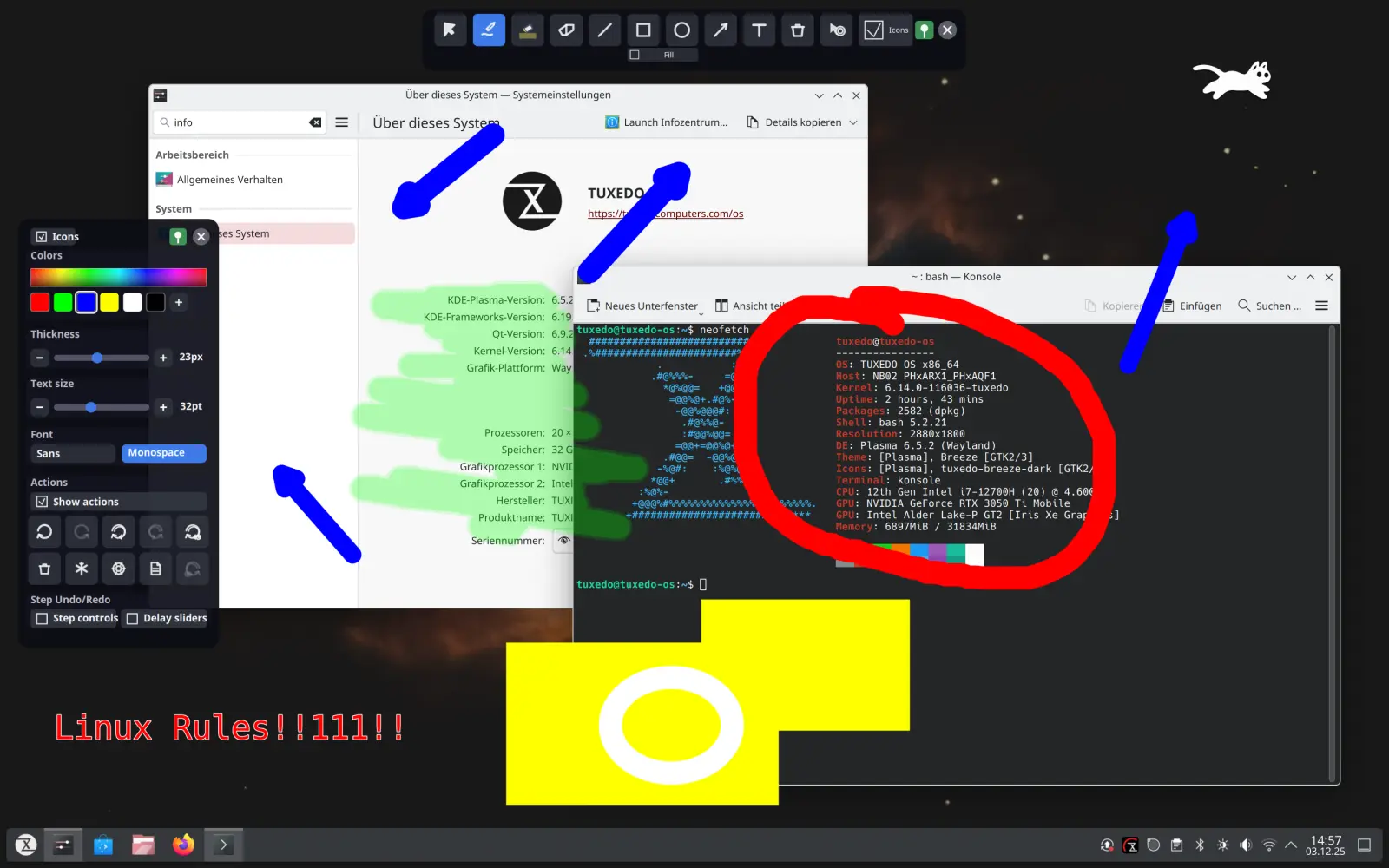 With Wayscriber, you can add annotations directly on your desktop during an online presentation or screencast to visually explain and highlight content.