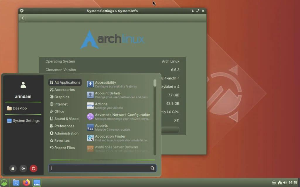 Cinnamon 6.6 brings redesigned app menu