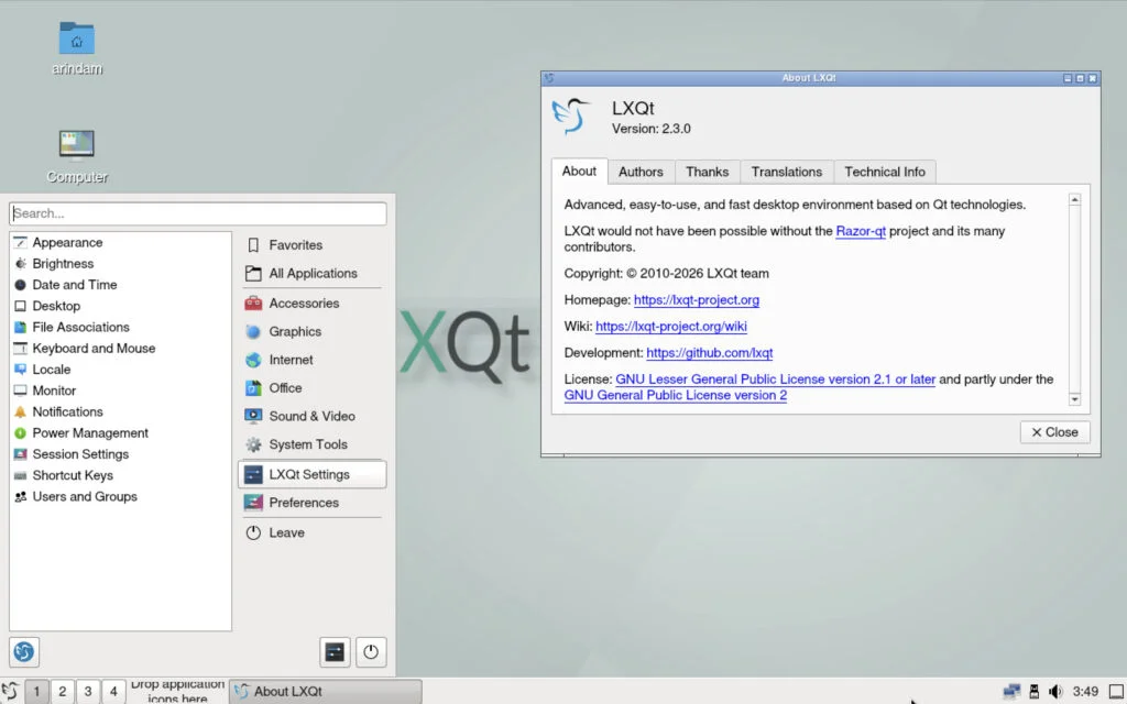 LXQt 2.3.0 desktop