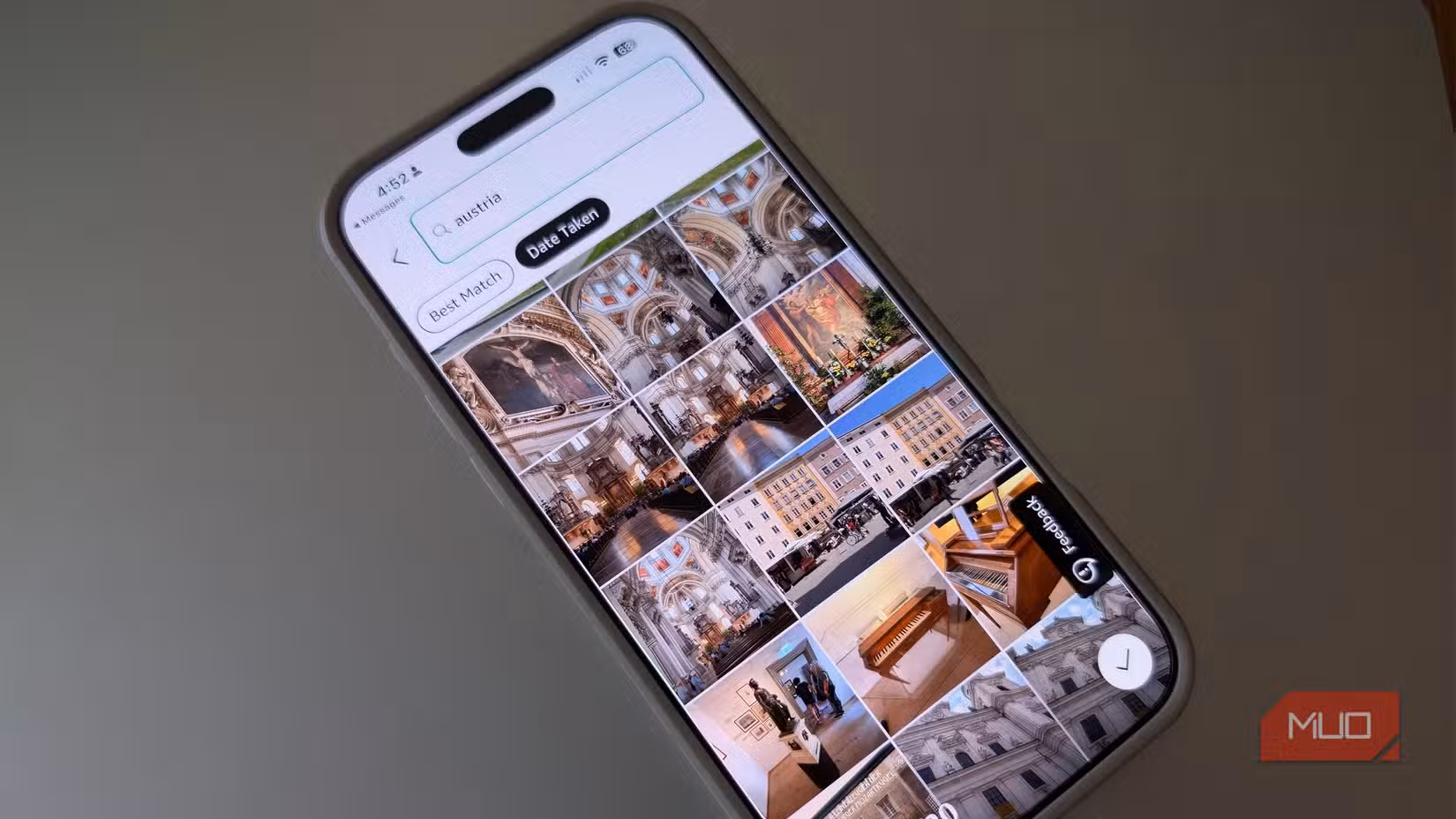 iPhone 16 Pro Max पर Amazon Photos ऐप। 