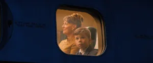 PROPELLER ONE-WAY NIGHT COACH, from left: Kelly B. Eviston, Clark Shotwell, 2026. © Apple TV+ /Courtesy Everett Collection