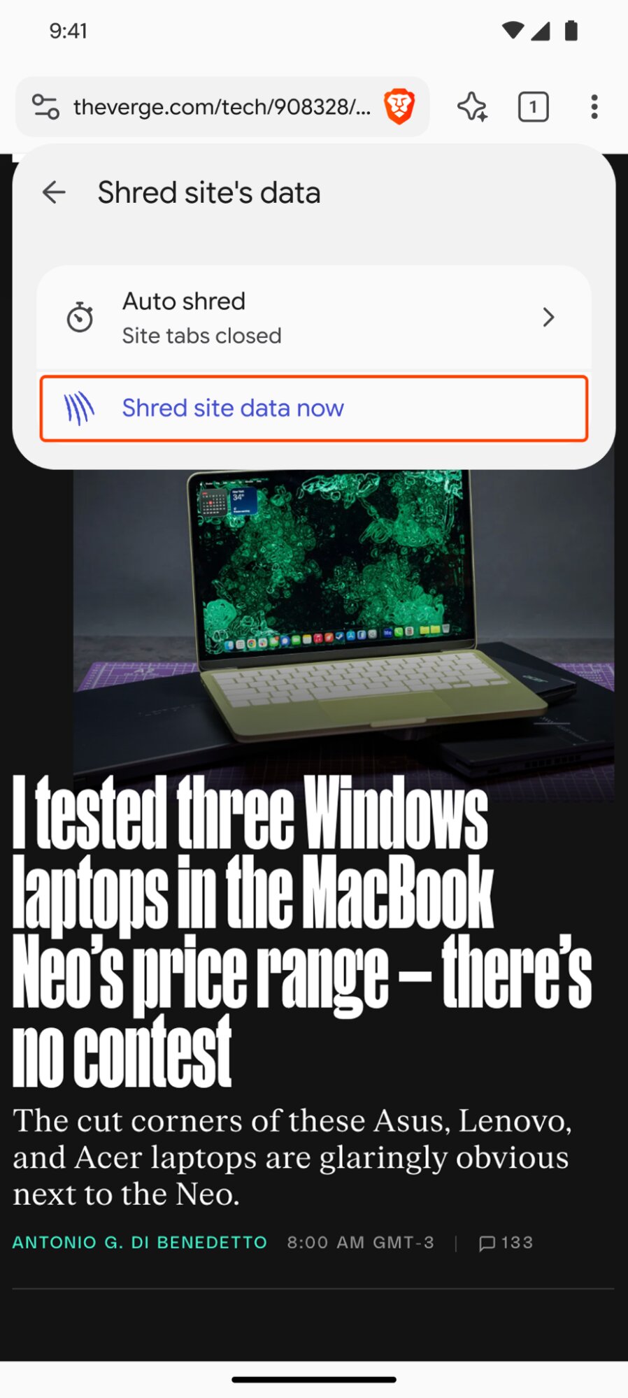 Tear into shields