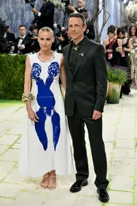 Alexi Ashe and Seth Meyers at The 2026 Met Gala Celebrating "Costume Art" held at The Metropolitan Museum of Art on May 04, 2026 in New York, New York.