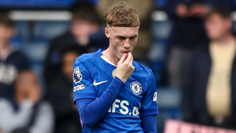 Chelsea's Cole Palmer during the defeat against Nottingham Forest
