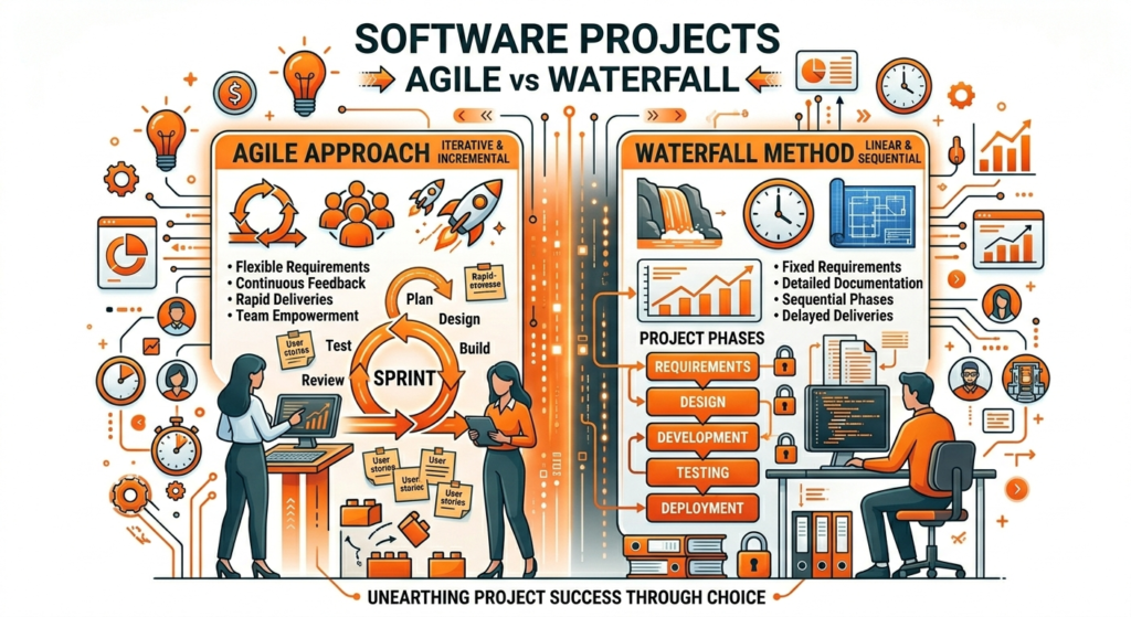 Agile vs Waterfall software projects PMP