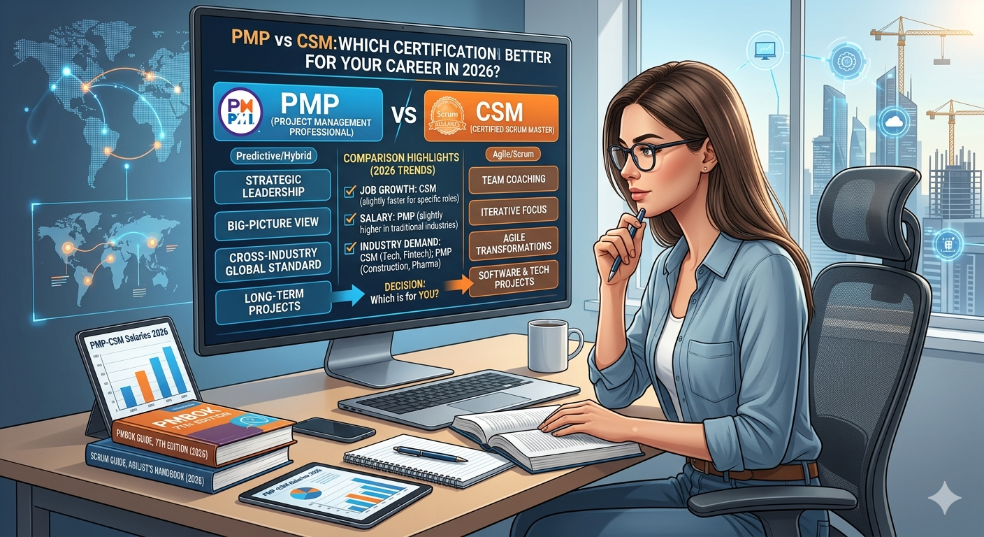 : PMP or CSM which is better, CSM vs PMP salary, PSM vs CSM difference, Scrum Master vs PMP career