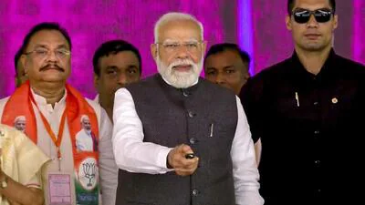 Prime Minister Narendra Modi inaugurates Ganga Expressway, in Hardoi, Uttar Pradesh. (@NarendraModi/Yt via PTI photo) (@NarendraModi)