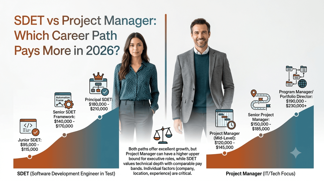 SDET vs Project Manager: Which Career Path Pays More in 2026?