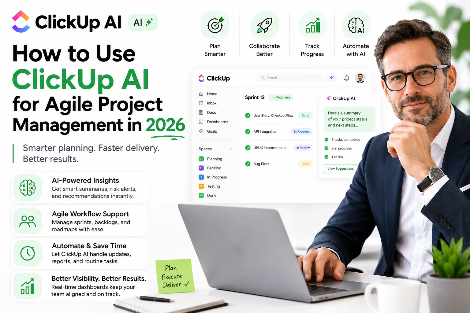ClickUp Brain is the most integrated AI in any PM platform in 2026. A PMP-certified manager explains exactly how to use ClickUp AI for sprint planning, risk flagging, and Agile team management.