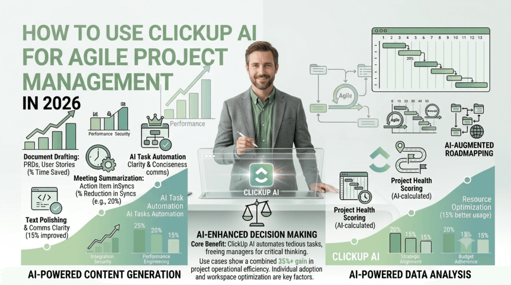 ClickUp Brain is the most integrated AI in any PM platform in 2026. A PMP-certified manager explains exactly how to use ClickUp AI for sprint planning, risk flagging, and Agile team management.